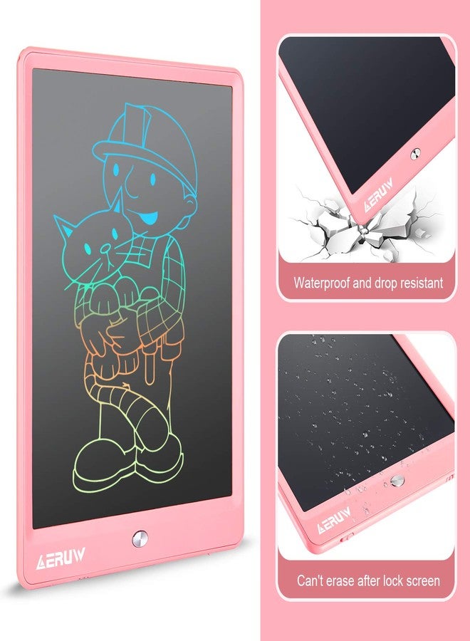 ERUW LCD Writing Tablet Colorful 10 Inch Electronic Graphics Doodle Board eWriter Drawing Pad with Memory Lock Gift for Kids & Adults Home School Office Handwriting Tablet (Pink) - Image 4